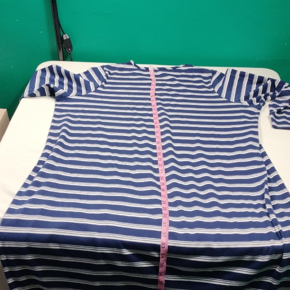 Lands' End Blue and White Striped Dress - Picture 9 of 10